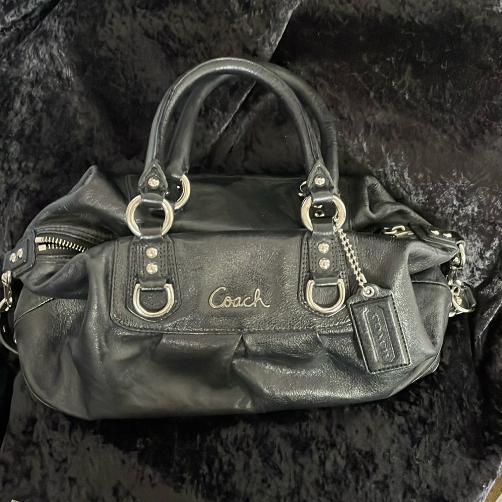 Coach Ashley Black Leather Satchel